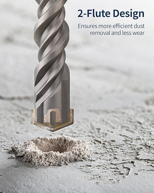 1 Inch x 12 Inch SDS Plus Rotary Hammer Drill Bit, Firecore Tungsten Carbide Long Drill Bits for Concrete Masonry Ceramic Tile Cement Walls Brick Rocks Stone, Brocas para Concreto