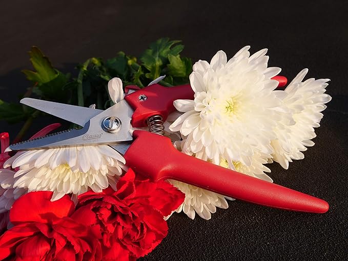 Clauss Spring-Action Stainless Steel Wire Cutters / Pruning Shears For Gardening, Red, 7.5?쇺?(33503)