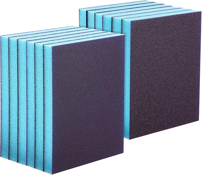 Sanding Sponge Grit Sanding Blocks, Washable and Reusable Sand Sponge Kit, 12 Pieces (Superfine Grade, Fine Grade)