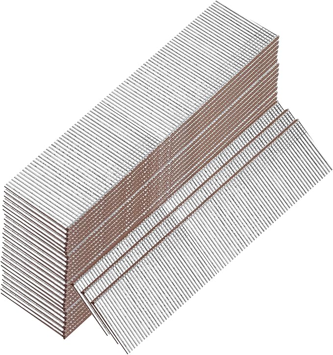 18 Gauge Galvanized Brad Nails, Brown T-head 1 Inch 2000-Pack, Small Finishing Nail Gun Nails for Pneumatic, Electric 18GA Brad Nailer Gun