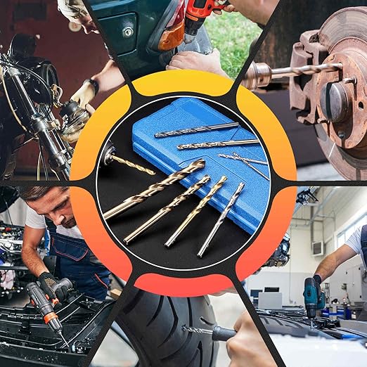 Drill Bit, 17/64" Cutting Diameter, 4341 HSS Jobber Bits TiN Coated 135° Cutting Angle - (Applications: for Drilling Soft Metal Plastic Wood), 10-Pieces