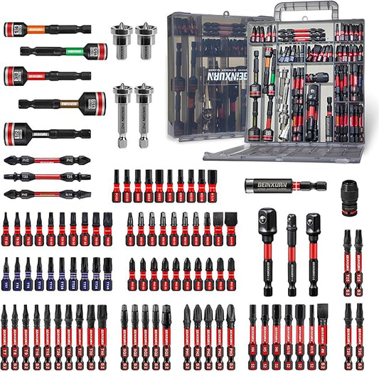98Pieces 1??2??Impact Screwdriver Bits Set, Magnetic S2 Steel (Phillips/Slotted/Square/Torx/Hex/Security Torx) Driver Bits Tips,Impact Bit Holder and Nut Driver with Grey Storage Box Case