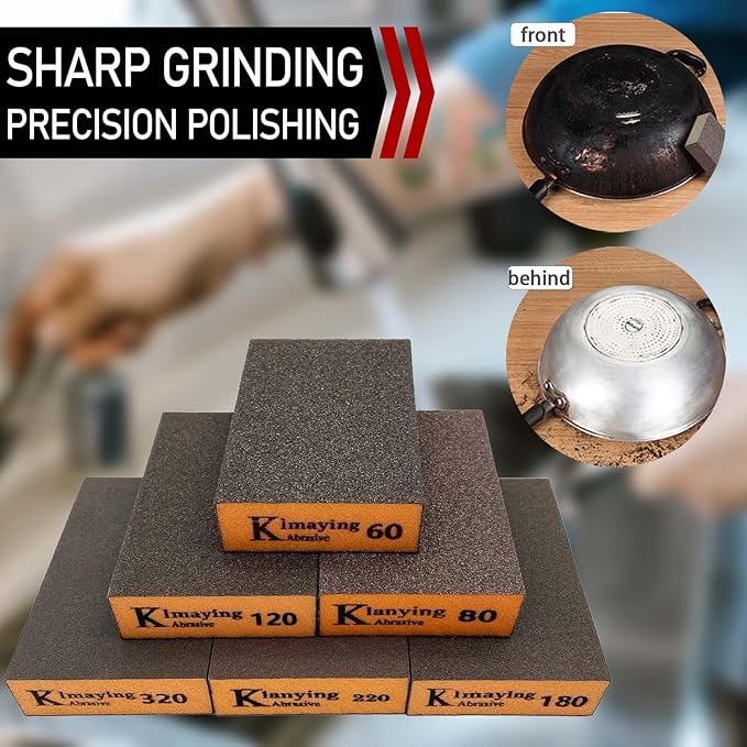 Sanding Sponge, 60-320 Grit Assortment Sanding Block, Wet and Dry Dual-use Sander Sponges for Drywall Metal, Sandpaper Sponge for Wood, Washable and Reusable, 20 Pack