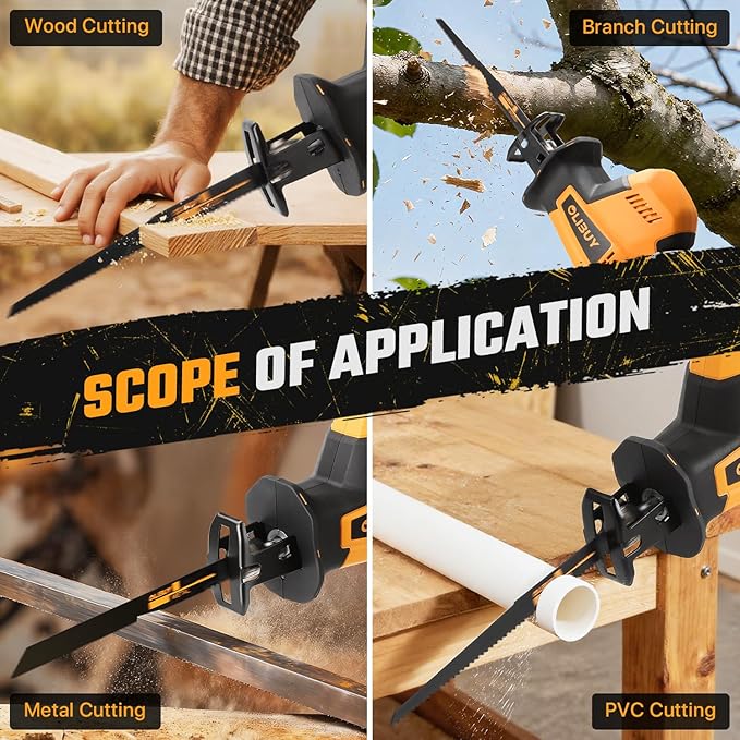 Reciprocating Saw for Dewalt 20V Battery,【Battery Not Included】,Cordless Sawzall with 8 Blades,0-3000SPM Variable Speed, Cordless Reciprocating Saws for Wood/Metal/PVC Cutting