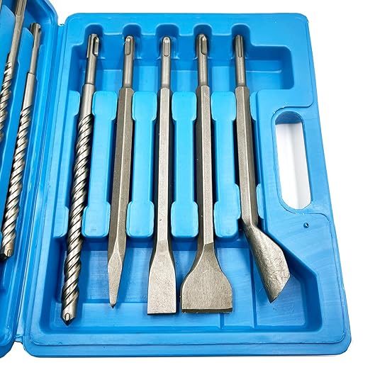 Rotary Hammer Drill Bits Set & Chisels- 17 Pieces SDS Plus Concrete Masonry Hole Tool for Concrete竊똁rick,Block,Stone,Masonry