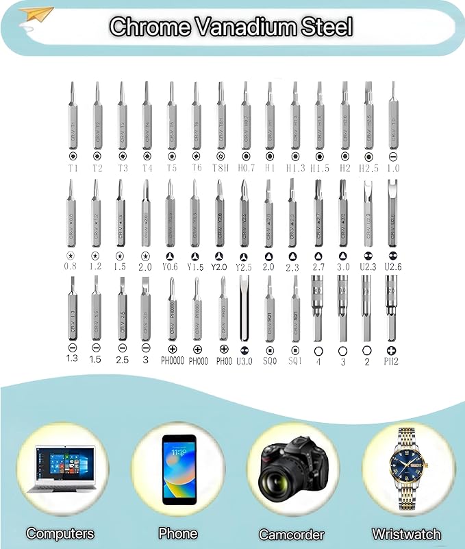 Right angle screwdriver and Precision Screwdriver Set 88 in 1 1/4 mini ratchet wrench S2/CRV Magnetic 1/4 inch bits 90 Degree Offset Dedicated to small spaces Home&Outdoor Portable Tools