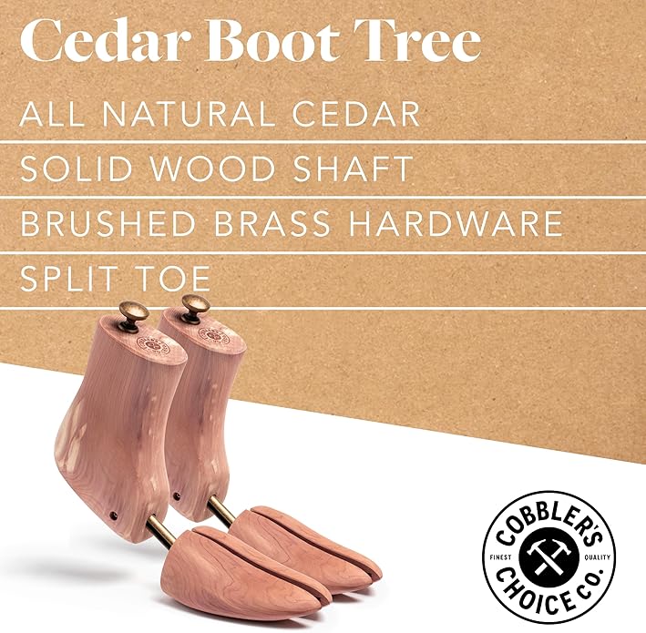 Cobbler's Choice Men's Cedar Boot Tree - All Natural Aromatic Cedar Wood - Premium Construction & Unbeatable Quality