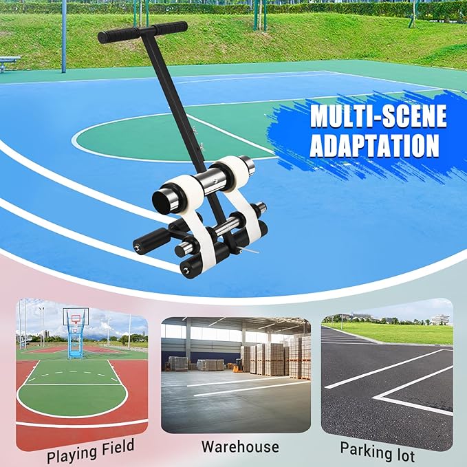GADFISH Court Line Tape Machine, Basketball Court Line Striping Machine, Playing Field Striping Line Marking Machine, Adjustable Floor Paint Tape Applicator for Parking Lots, Driveway, Workshops