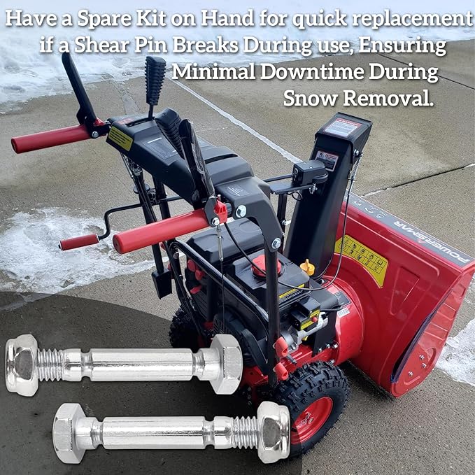 Snow Blower 4 Shear Pins and Nuts Replacement for Power-Smart Snowblower 303160355P / 303160355 Parts