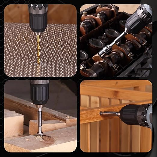 WORKPRO 455-Piece Drill Bit Set and Screwdriver Bit Set, Titanium Twist Drill Bits, Drywall Screws with Double Sided Storage Case, for Wood Metal Plastic Concrete Masonry