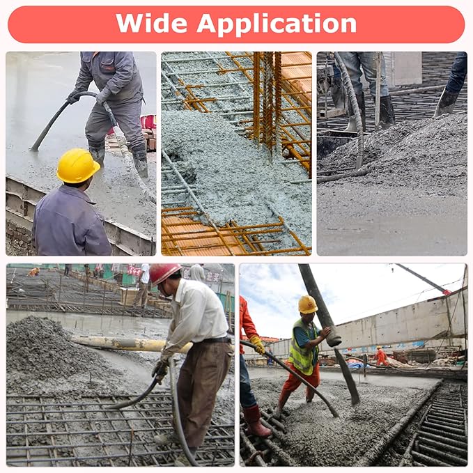 Seeutek Concrete Vibrating Tool - 1600W Electric Concrete Vibrator with 6.6ft Shaft Rod, 15000VPM Portable Pencil Cement Vibrator for Industrial Concrete Construction, Easy to Use