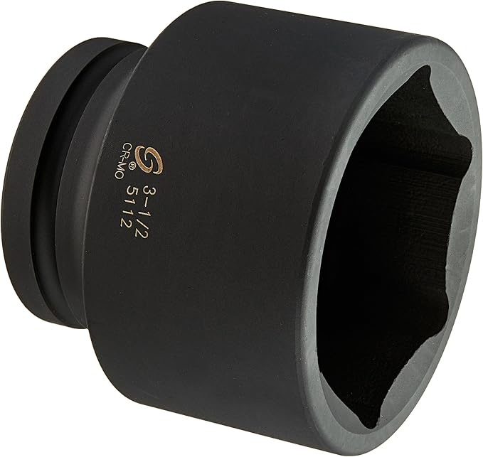 SUNEX TOOLS 5112 1" Drive Standard 6 Point Impact Socket 3-1/2"