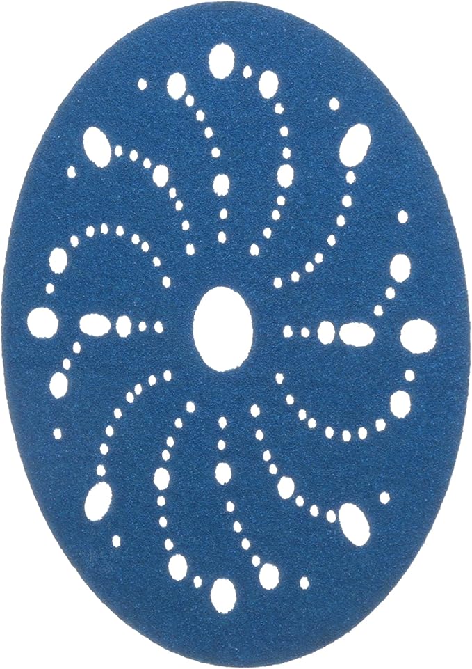 3m 3M-36172 Hookit Blue Abrasive Disc Multi-hole, 6, 80 Grade