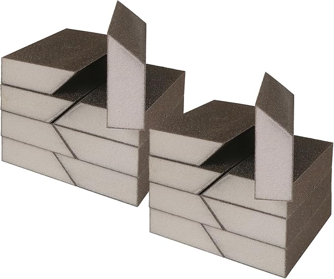 100 Grit Angled Sanding Blocks, Jamiikury Medium Sponge Sand Block Washable and Reusable, Wet & Dry Sandpaper Block for Wood Metal Drywall and Furniture Paint - Pack of 16