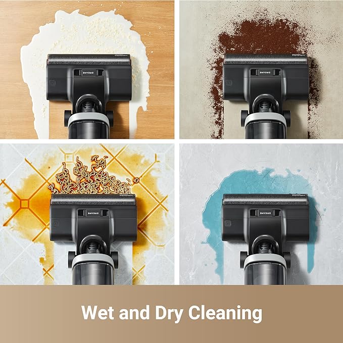 dreame H14 Cordless Vacuum Mop, 180째 Lie-Flat Wet Dry Vacuum cleaner, 140째F Brush Washing, Fast Hot Air Drying in 5Mins, Smart Hard Floor Cleaner Machine with Powerful Suction, Great for Sticky Messes