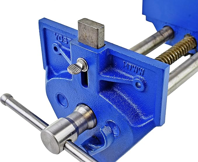 Yost Vises M7WW Rapid Action Woodworking Vise | Quick Release Lever for Quick Adjustments | 7 Inch Jaw Width | Made with Heavy-Duty Cast Iron | Blue