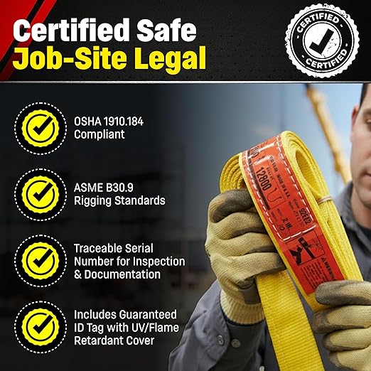 DD Sling (USA Made). 2" wide X (4' to 20' lengths) in Listing! 2 Ply Twisted Eye, Nylon Lifting Slings, Eye & Eye, Heavy Duty (900 webbing), 5.100 Choker, 12.800 Basket Load Capacity (2inX10ft)