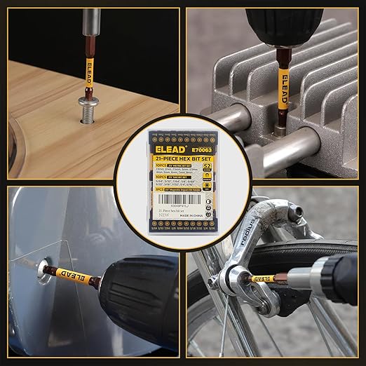 Allen-Wrench Hex Drill Bit Set: 21PCS Durable Impact Allen Key Set, Long-Lasting Strong Magnetic Hex Screwdriver Bit Set, SAE & Metric Size, Mechanic Automotive Furniture DIY Home Repairs
