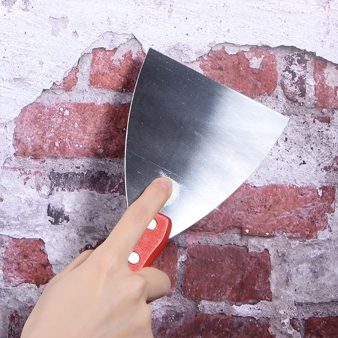 uxcell Putty Scraper 1" Stainless Steel Putty Knives Wooden Handle for Drywall Puttying