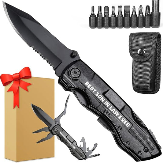 Son in Law Gifts, Multitool Knife, Gifts for Son in law, Christmas Practical Gift, Son?셲 Birthday Presents, Son-in-law Gift for Camping, Hiking, Fishing, 20 in 1 Multitool