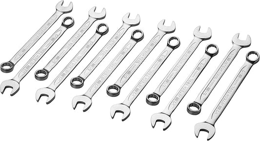 Jetech 1/2 inch Combination Wrench (12 Pack) - Durable SAE Inch Cr-V Steel High Strength Spanner in Sand Blasted Finish