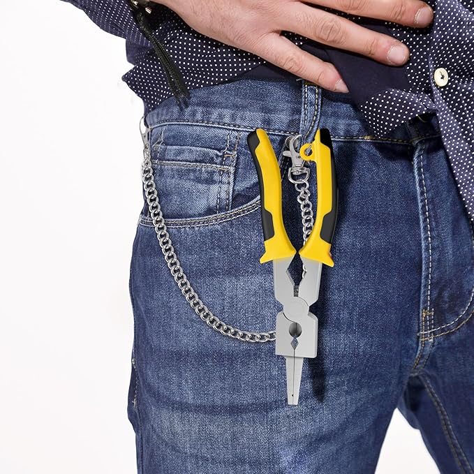 8-Inch Premium MIG Welding Pliers,Equipped with a Retention Chain and an Ergonomic Handle, it is the Preferred Companion for Welding, Electrical, Mechanical Maintenance, and even home DIY Projects