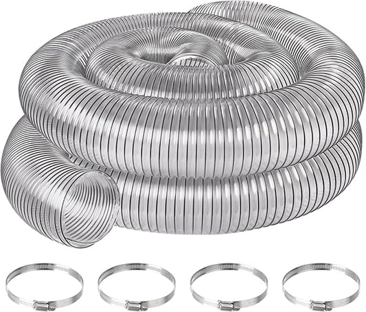 6" x 20' PVC Dust Collection Hose,6 Inch Dust Collector Vacuum Hose for Woodworking Dust Collection Systems, Dust Collection Tube Flexible Clear PVC Fume Debris Collection Hose w/Carbon Steel Wire