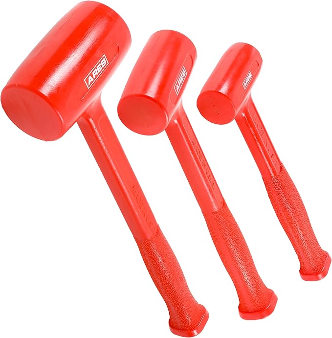 ARES 4131004 – 3-Piece Deadblow Hammer Set - Heavy Heads for Powerful Striking Force – Made in USA Tools for Automotive, Body Work, and Construction