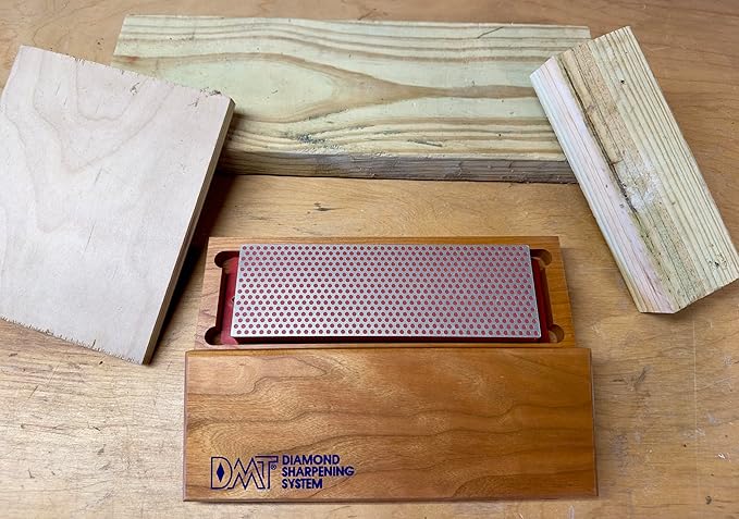 DMT (Diamond Machining Technology) 8-in. Diamond Whetstone Bench Stone, Fine Grit Sharpener with Hardwood Box (W8F), One Size