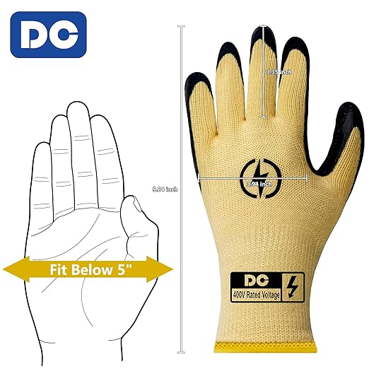 5 Pairs Insulated Electrician Gloves 400V Voltage Resistant Gloves Flame Retardant Work, Electrical Rubber Non-slip Texture Design for Electricians Prevent Shock