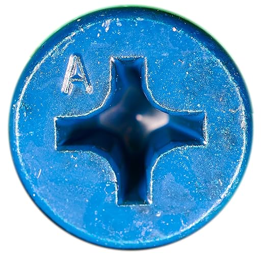CONFAST 1/4" x 1-3/4" Blue Flat Phillips Concrete Screw Anchor with Drill Bit for Anchoring to Masonry, Block or Brick (100 per Box)