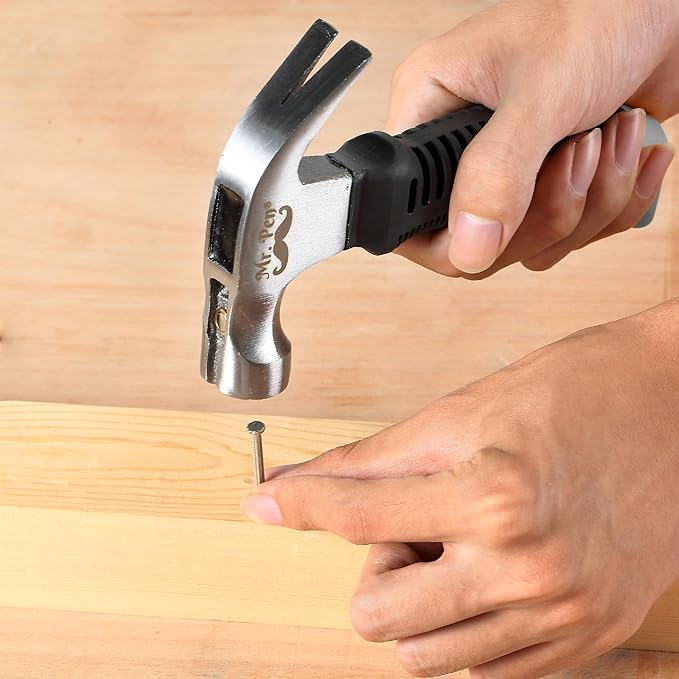 Mr. Pen- 8oz Gray Camping Claw Stubby Tack Magnetic Nail Hammer for Women