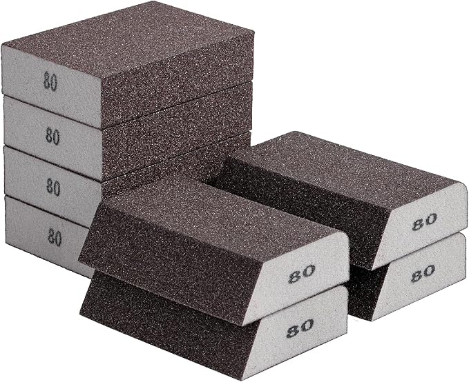 Bates- Sanding Sponge, 8 pcs, 80 Grit, Washable and Reusable, Sandpaper Block, Sanding Blocks for Wood, Sanding Pad, Drywall Sanding Block, Drywall Sanding Sponge