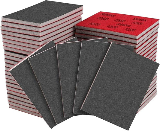 20 Pcs 3 x 4 Inch 2500 Grit Sanding Sponge Set, Ultra Fine Sanding Sponges Pads, Soft Foam Hand Sander Block Wet Dry Sandpaper for Model Drywall Metal Wood Furniture Polishing