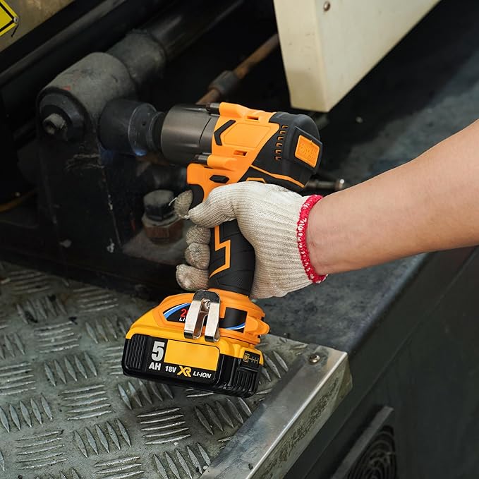 FSYAO 500 ft-lbs maximum torque, 20V 1/2 inch cordless impact wrench-brushless, 4-speed adjustment, automatic start and stop.(Host only/Without battery).