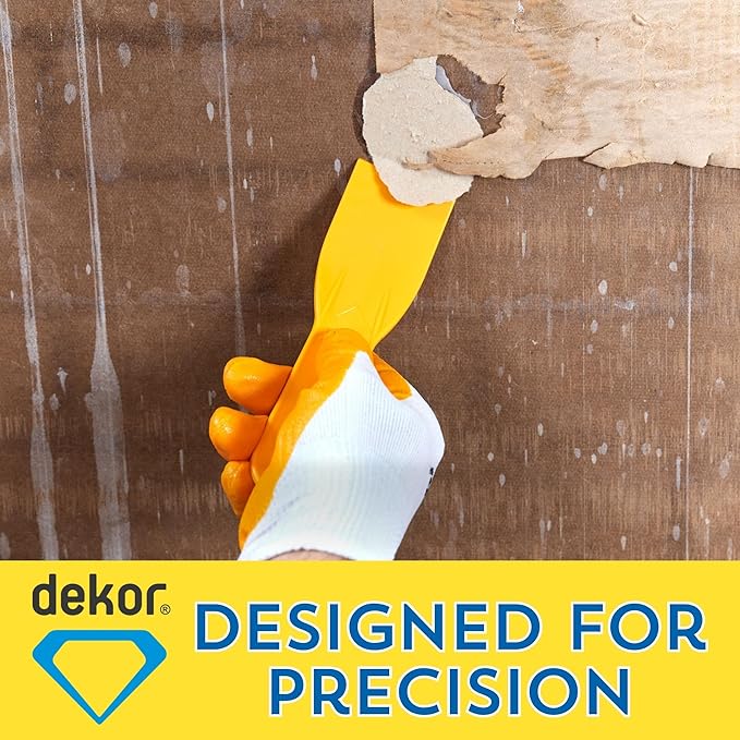 DEKOR Plastic Putty Knife Set - 4 pieces - Paint Scraper Tool Set - Durable Drywall Knife - Flexible Plastic Scraper Tool - Easy-to-Clean Paint Stripper for DIY and Professional Use - Made in Europe