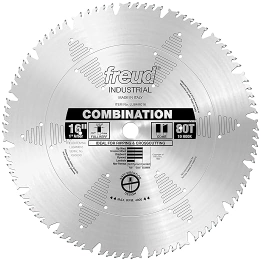 Freud LU84M016: 16" x 80T Combination Blade