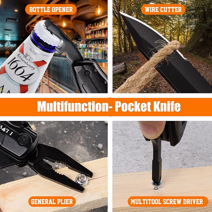 Gifts for Husband Boyfriend, Multitool Pocket Knife Gifts for Him, Stocking Stuffers for Men, Cool Gadgets for Christmas Anniversary Birthday