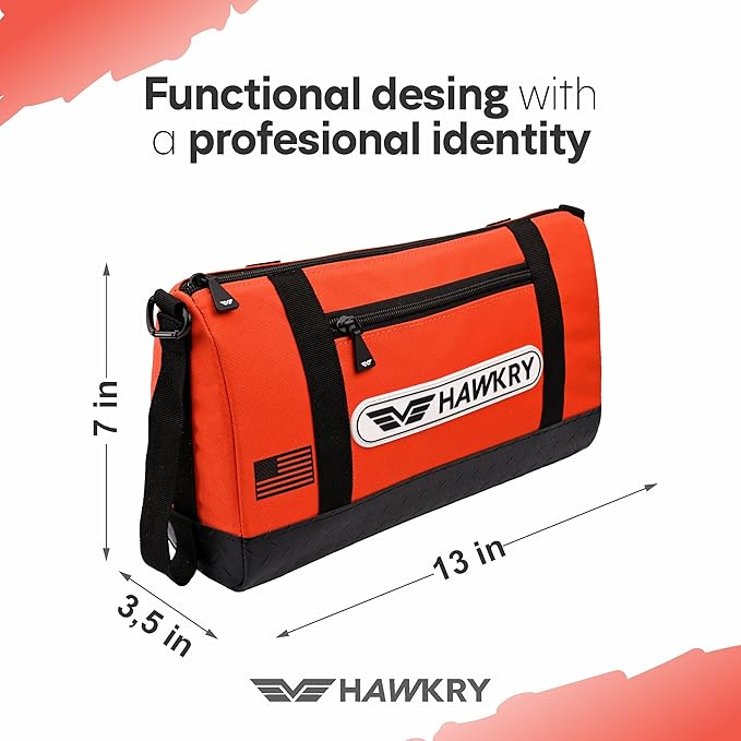 HAWKRY Oxford Waterproof Tool Bag – Small Tool Bag and Tool Pouch, Fishing Bag, Travel Pouch, Compact, Durable Small Travel Bag, Multipurpose Tool Bags for Men for Work, Fishing and Travel