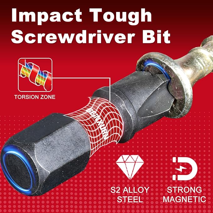 Impact Tough #2 Phillips 1 in. Insert Driver Bits,50Pack PH2 Screwdriver Bits Set with 1Pcs Impact Bit Holder,Bulk