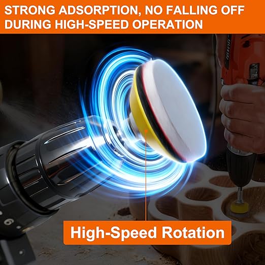 64 PCS 2 Inch Sanding Disc Pad,Hook and Loop Sanding Pads 1200-1500 Grit Wet Dry Sponge Sandpaper with 1/4??Shank for Drill Sanding Grinder Rotary Tools Curved Surface Polishing and Sanding