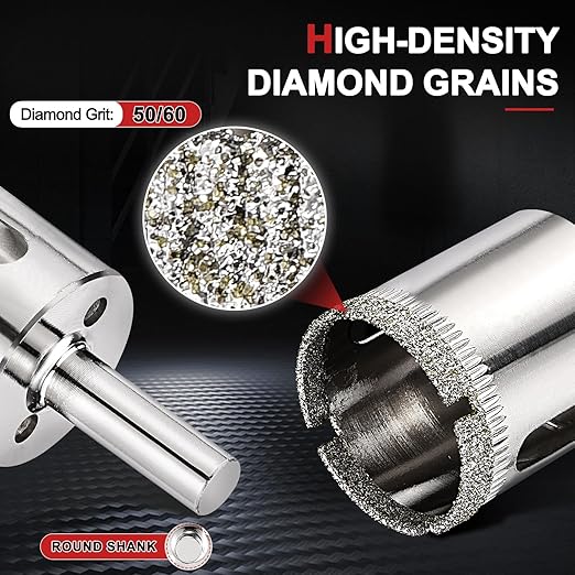 PATIKIL 2pcs 1-3/8" (35mm) Diamond Hole Saw, Glass Diamond Hole Cutters Hollow Core Drill Bits for Fiberglass, Tile, Porcelain, Ceramic