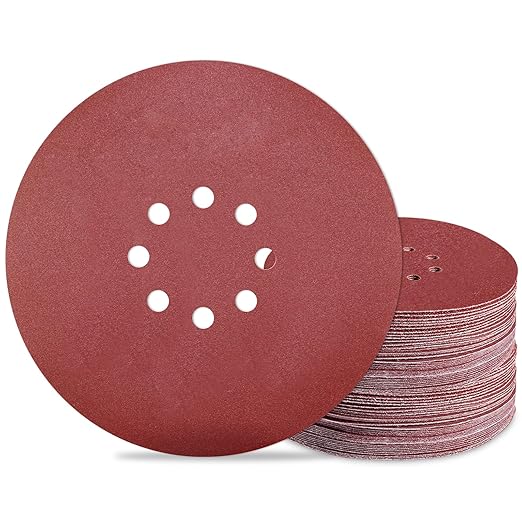 9 inch Sanding Discs 240 Grit 8 Holes Hook and Loop Sandpaper for Drywall Sander 60Pack