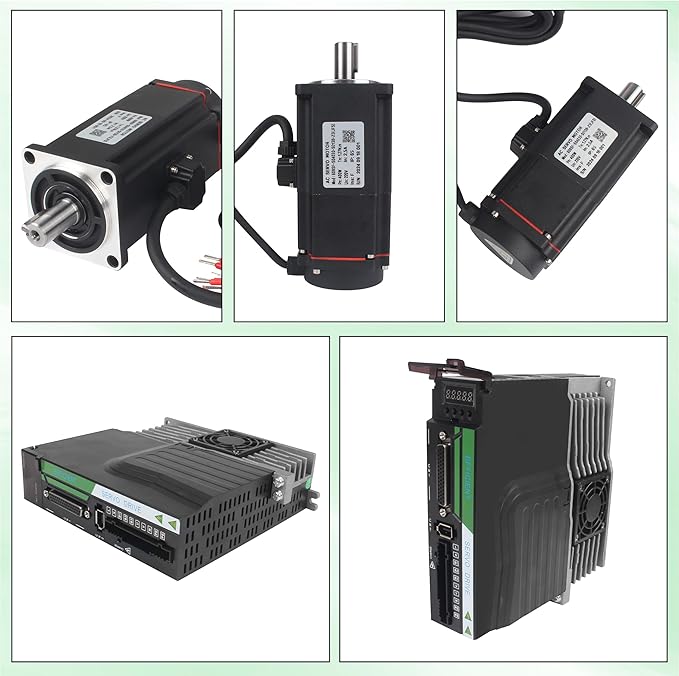 with Brake 400W AC Servo Motor Kit, CNC 220V 2.5A 3000rpm L3000 17-bit Encoder RS485 Servo Motor Driver Controller Kit for CNC Engraver Milling Machine/Robot