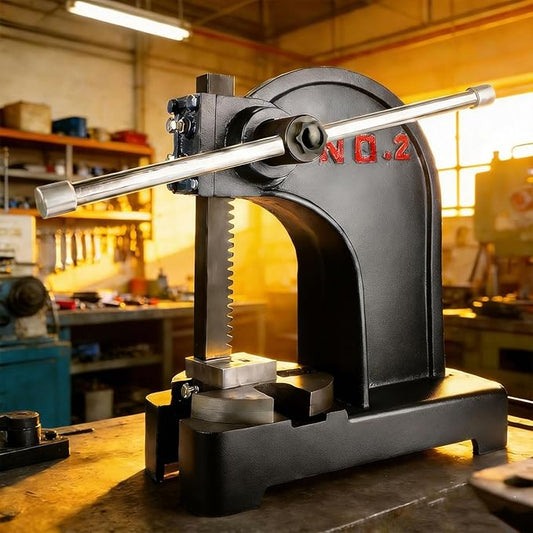 2 Ton Manual Arbor Press with 3 Drift, 8.5" Maximum Height Cast Iron Hand Press, Manual Desktop Arbor Press, Bench Press for Stretching Deforming Stamping Bending (Black, 2 TON)