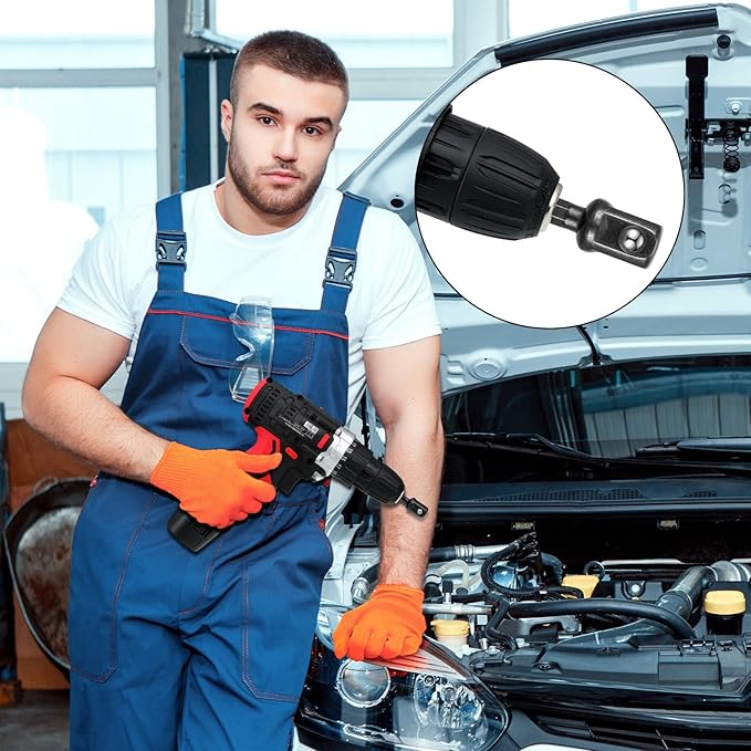 Impact Adapter Square Socket for Drills Extension Driver Bits Hex Impact Socket Adapter for Automotive DIY