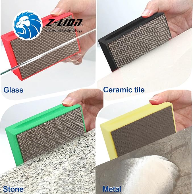 Z-Lion Electroplated Diamond Hand Polishing Pads Foam Back for Granite Marble Stone Glass Ceramic (200#)
