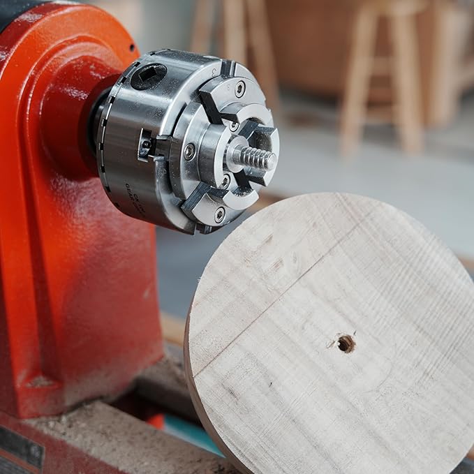 Safe Lock Woodworm Screw for Woodturning Lathe Chuck, Fits Sorby, Record Power, Nova, Harbor Freight Bauer 23222A-B, Vicmarc Chucks.