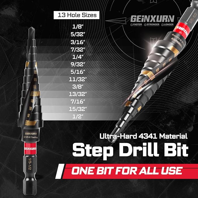 58Pcs Screwdriver Set Include 54Pcs Impact Screwdriver Bits Set, Mini Wrench, Step Drill, 1/4?쒾ocket Adapter and Impact Bit Extension with Tool Box for Home Repairs DIY
