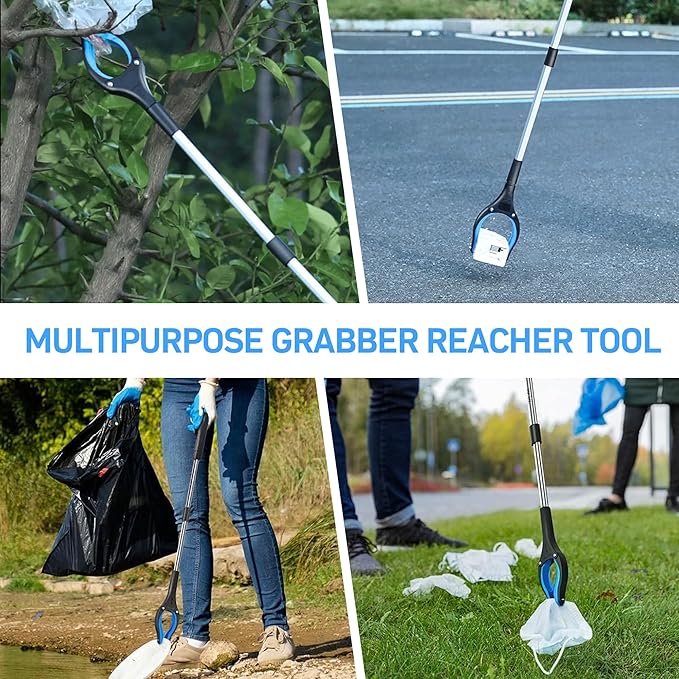 Grabber Reacher Tool -2 Pack 32??Reacher Grabber Tool with Strong Magnetic and Swivel Head - Pick Up Stick Grabbers for Seniors, Trash, Surgery Recovery Must Haves Gifts (Blue)